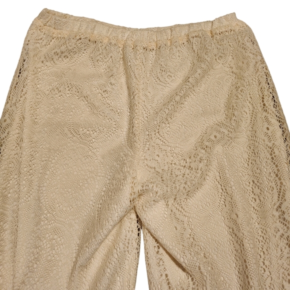 Tacera Women's Cream Lace and Lined Pants Size Medium F5 - Picture 3 of 6